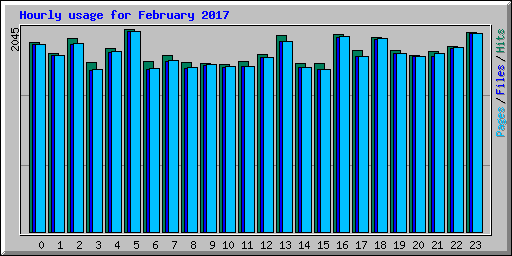 Hourly usage for February 2017