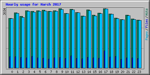 Hourly usage for March 2017