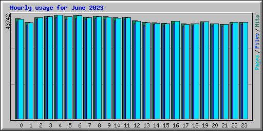 Hourly usage for June 2023