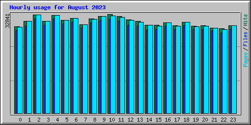 Hourly usage for August 2023