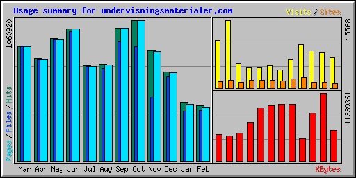 Usage summary for undervisningsmaterialer.com